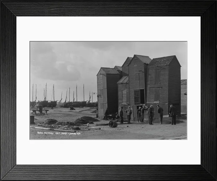 Framed Print : Fishermen at the Net Shop Framed Print : Fishermen at the Net Shop