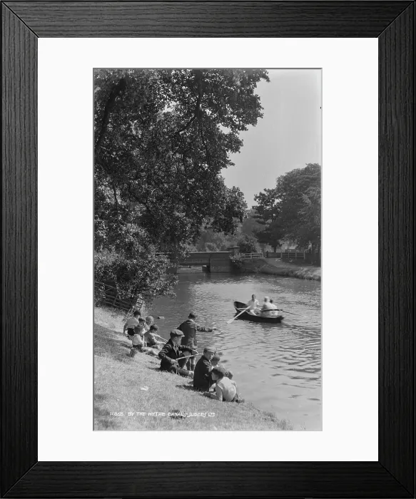 Framed Print : Children Fishing by the Hythe Canal Framed Print : Children Fishing by the Hythe Canal