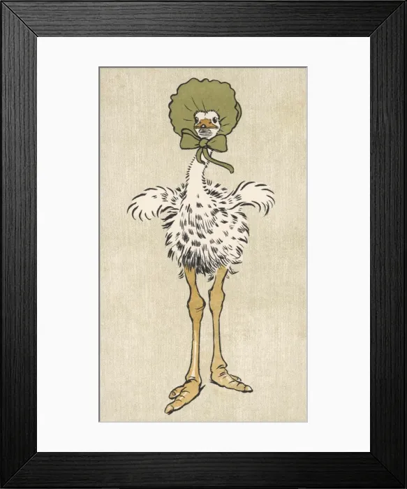 Framed Print : Baby Ostrich Aldin 1907 Framed Print : Baby Ostrich Aldin 1907