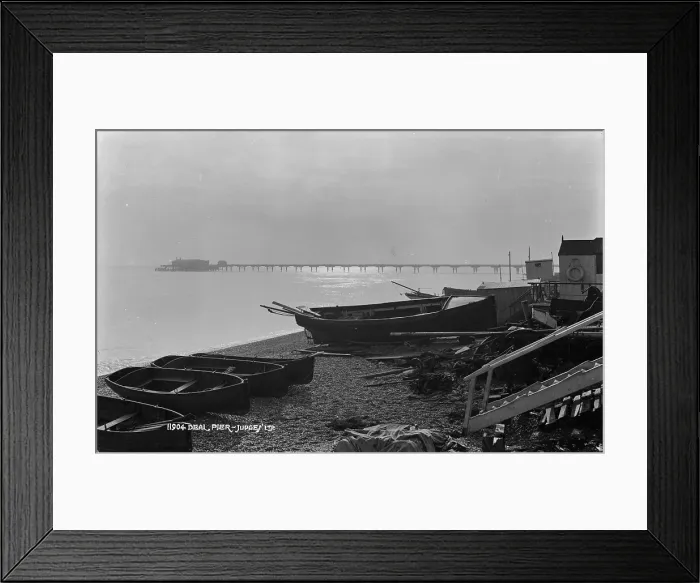 Framed Print : Deal Pier. This black and white photograph captures a serene view of Deal Pier in England Framed Print : Deal Pier. This black and white photograph captures a serene view of Deal Pier in England
