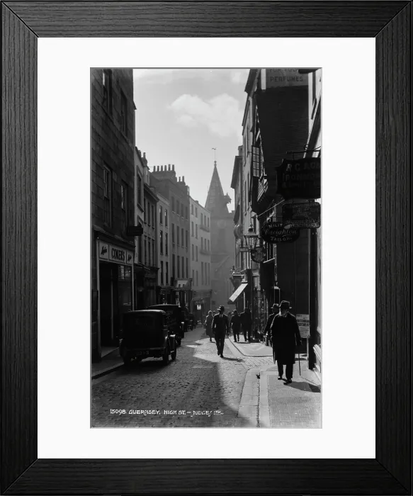 Framed Print : High Street in Guernsey Framed Print : High Street in Guernsey