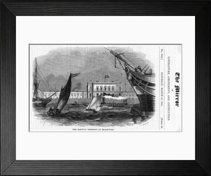 Framed Print : BLACKWALL. The Thames at Blackwall, showing the railway terminus Framed Print : BLACKWALL. The Thames at Blackwall, showing the railway terminus