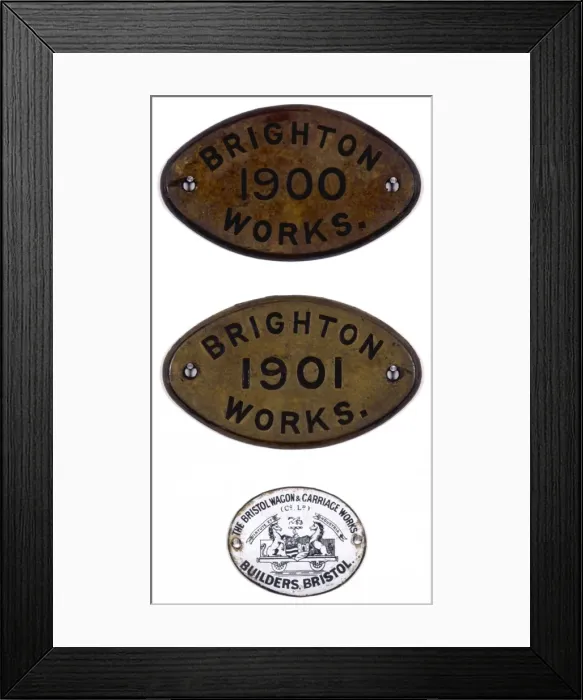 Framed Print : Brighton Works brass plates Framed Print : Brighton Works brass plates