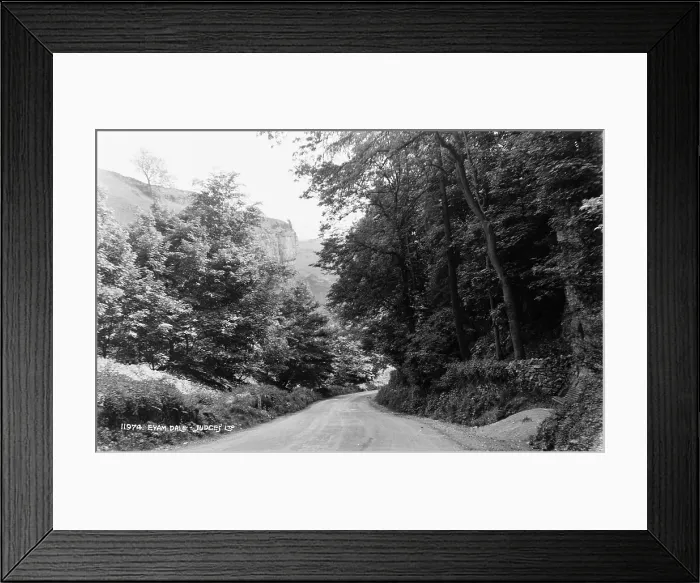 Framed Print : Eyam Dale. This black and white photograph captures a winding road through Eyam Dale Framed Print : Eyam Dale. This black and white photograph captures a winding road through Eyam Dale