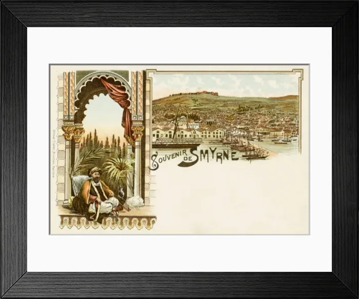 Framed Print : Izmir, Turkey - Pasha in his Palace and the Harbour Framed Print : Izmir, Turkey - Pasha in his Palace and the Harbour
