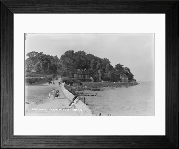 Framed Print : Seaview Pier Road and Beach Framed Print : Seaview Pier Road and Beach