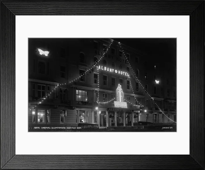 Framed Print : Carnival Illuminations at Albany Hotel Framed Print : Carnival Illuminations at Albany Hotel