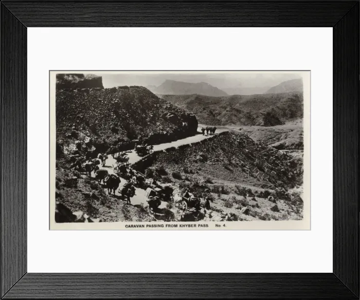 Framed Print : Camel Caravan passing from the Khyber Pass Framed Print : Camel Caravan passing from the Khyber Pass