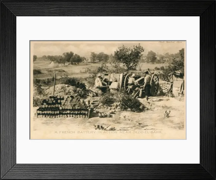 Framed Print : A French Battery in action near Sedd-el-Bahr Framed Print : A French Battery in action near Sedd-el-Bahr