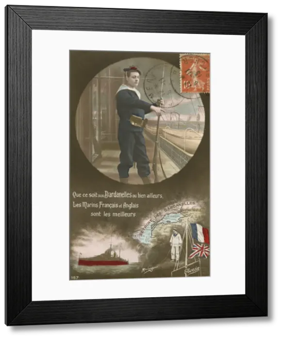 Framed Print : Allies in the Dardanelles - French and British Framed Print : Allies in the Dardanelles - French and British
