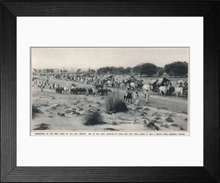 Framed Print : Long caravan of refugee Sikhs heading to Pakistan Framed Print : Long caravan of refugee Sikhs heading to Pakistan