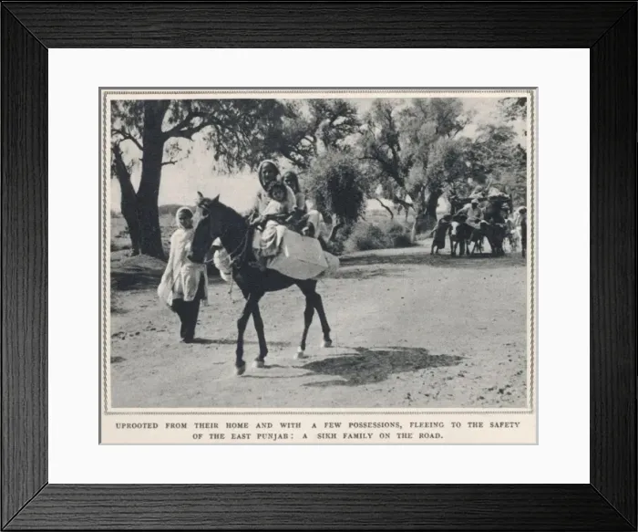Framed Print : Sikh Family fleeing to East Punjab Framed Print : Sikh Family fleeing to East Punjab