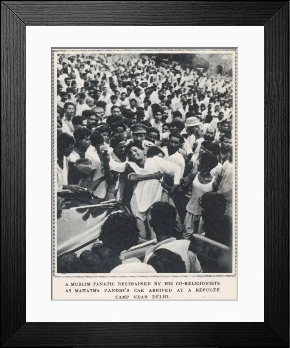Framed Print : Muslim fanatic restrained at refugee camp Framed Print : Muslim fanatic restrained at refugee camp