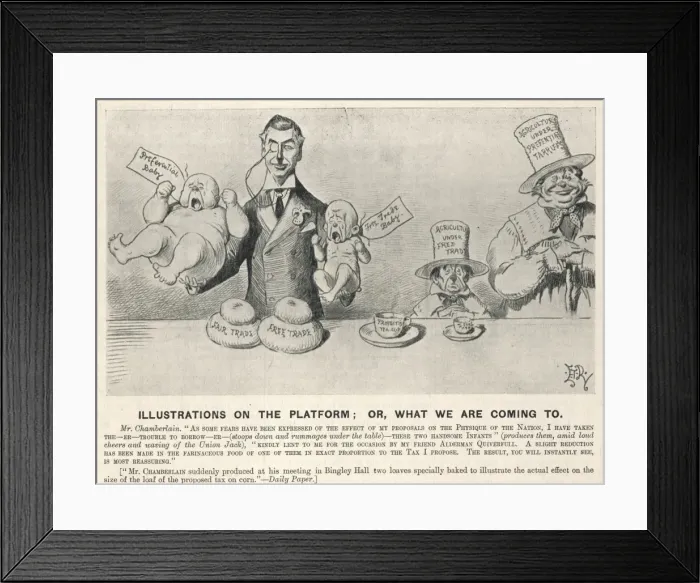 Framed Print : Chamberlain and the proposed corn tax Framed Print : Chamberlain and the proposed corn tax