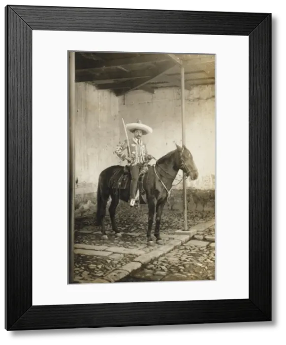 Framed Print : A Mexican sentry on horseback Framed Print : A Mexican sentry on horseback