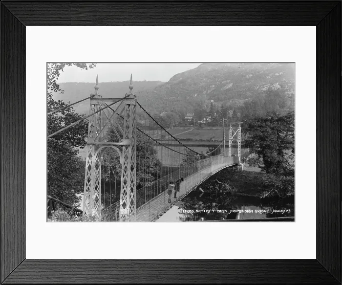 Framed Print : Betty Y Coed Suspension Bridge Framed Print : Betty Y Coed Suspension Bridge