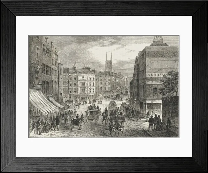 Framed Print : HOLBORN. Holborn before the construction of Holborn Viaduct which will Framed Print : HOLBORN. Holborn before the construction of Holborn Viaduct which will