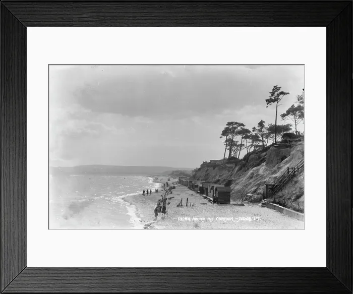 Framed Print : Beach Scene with Chalets Framed Print : Beach Scene with Chalets