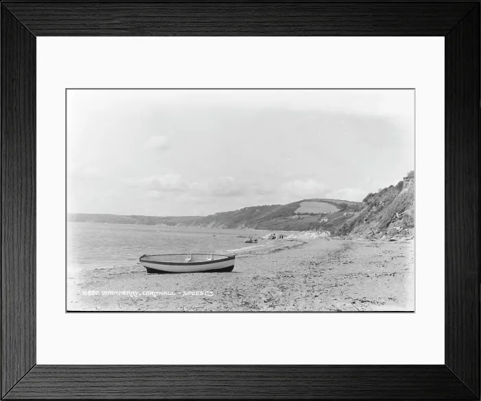 Framed Print : Tranquil Beach Scene at Downderry Framed Print : Tranquil Beach Scene at Downderry