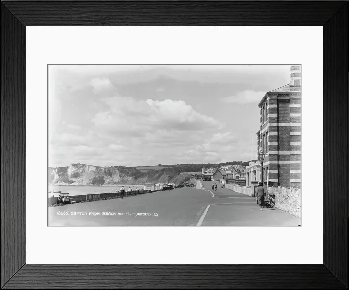 Framed Print : Seaton from Beach Hotel Framed Print : Seaton from Beach Hotel