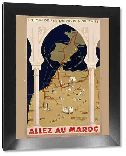 Poster for French railways to Morocco
