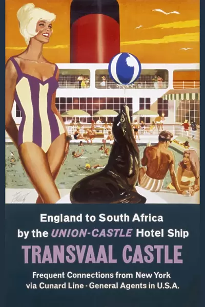 Poster advertising the Transvaal Castle cruise ship