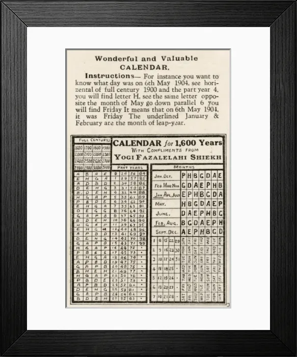 Framed Print : Calculating calendar - dates and days Framed Print : Calculating calendar - dates and days