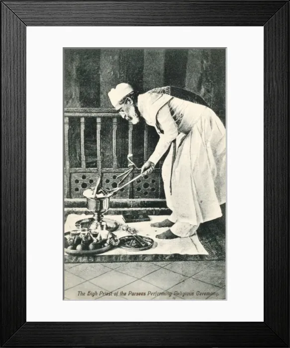 Framed Print : High Parsi Priest - India Framed Print : High Parsi Priest - India