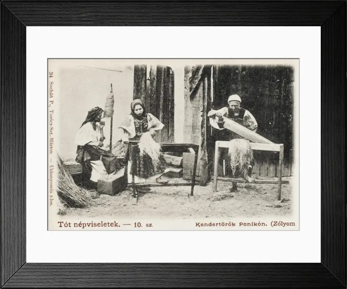 Framed Print : Preparing and spinning flax - Slovakia Framed Print : Preparing and spinning flax - Slovakia