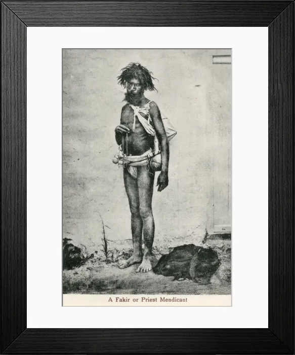 Framed Print : Mendicant Priest or Fakir - Hinduism - India Framed Print : Mendicant Priest or Fakir - Hinduism - India