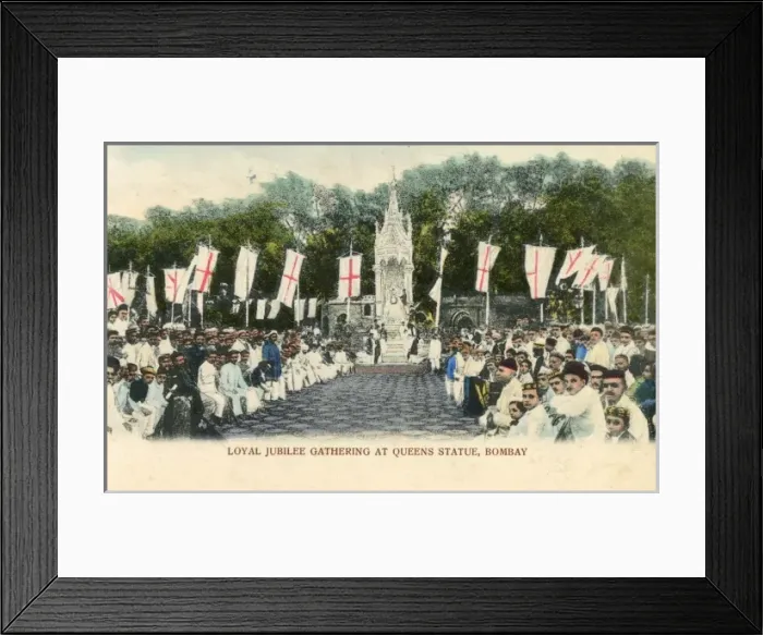 Framed Print : Diamond Jubilee Gathering at the Queens Statue, Bombay Framed Print : Diamond Jubilee Gathering at the Queens Statue, Bombay