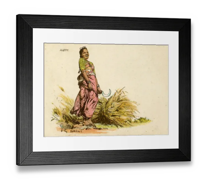 Framed Print : India - A happy country girl Framed Print : India - A happy country girl