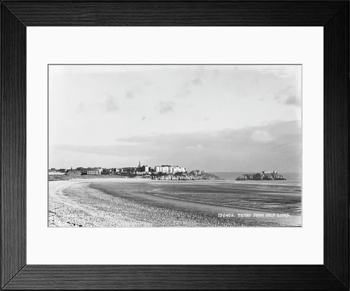 Framed Print : Tenby from Golf Links Framed Print : Tenby from Golf Links