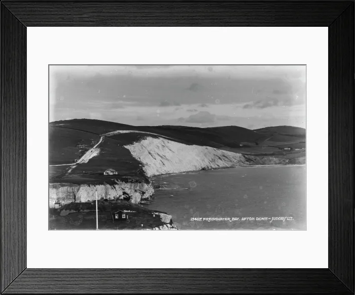 Framed Print : Freshwater Bay, Afton Down Framed Print : Freshwater Bay, Afton Down