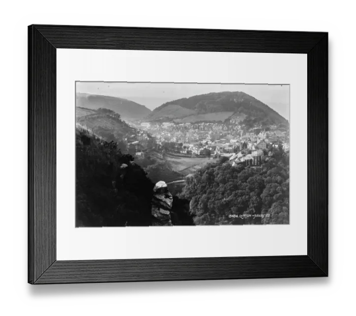 Framed Print : Aerial View of Lynton Framed Print : Aerial View of Lynton