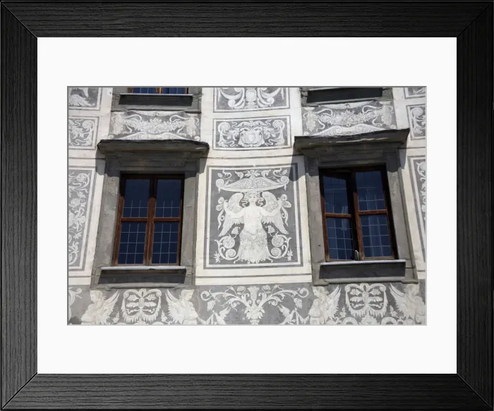 Framed Print : Pisa. Architectural detail of an angel fresco
