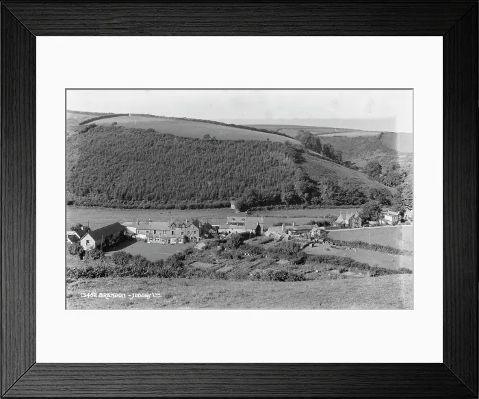 Framed Print : Aerial View of Brendon Village Framed Print : Aerial View of Brendon Village