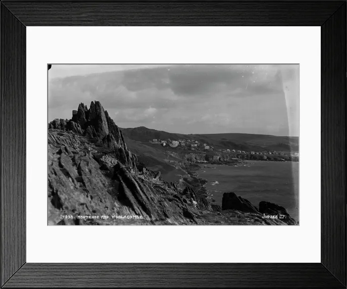Framed Print : Coastal View of Mortehoe and Woolacombe Framed Print : Coastal View of Mortehoe and Woolacombe