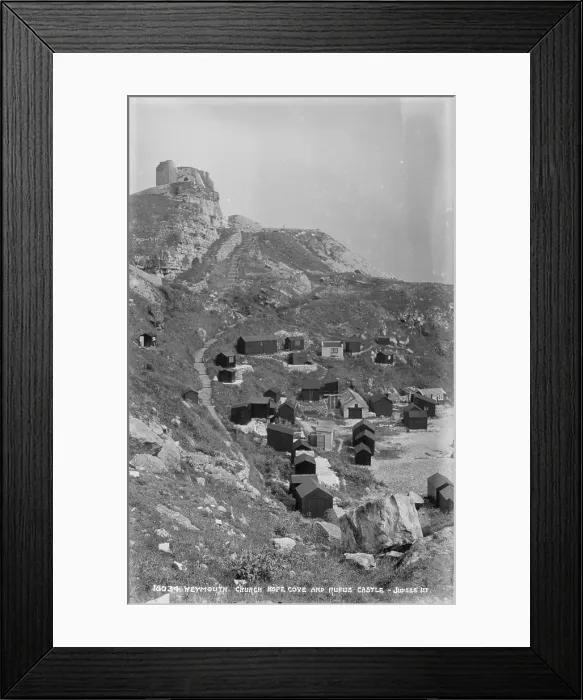 Framed Print : Church Hope Cove and Rufus Castle Framed Print : Church Hope Cove and Rufus Castle