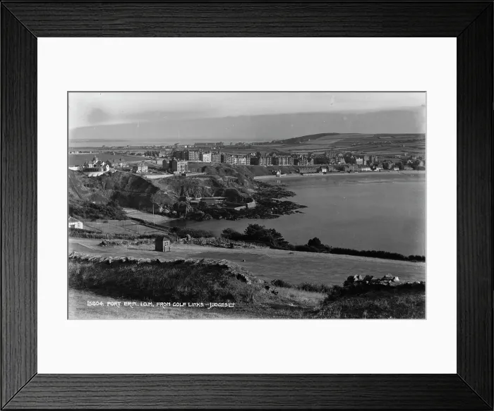 Framed Print : View of Port Erin from Golf Links Framed Print : View of Port Erin from Golf Links