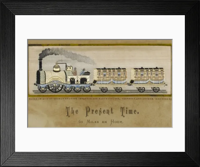 Framed Print : Embroidered Train Framed Print : Embroidered Train