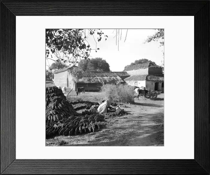 Framed Print : Woman making mudbricks - Madhya Pradesh - India Framed Print : Woman making mudbricks - Madhya Pradesh - India