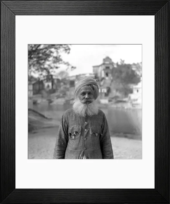 Framed Print : Old man at Varanasi, River Ganges, India Framed Print : Old man at Varanasi, River Ganges, India
