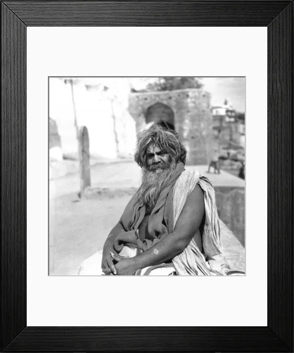 Framed Print : Indian Holy Man at Varanasi - River Ganges Framed Print : Indian Holy Man at Varanasi - River Ganges