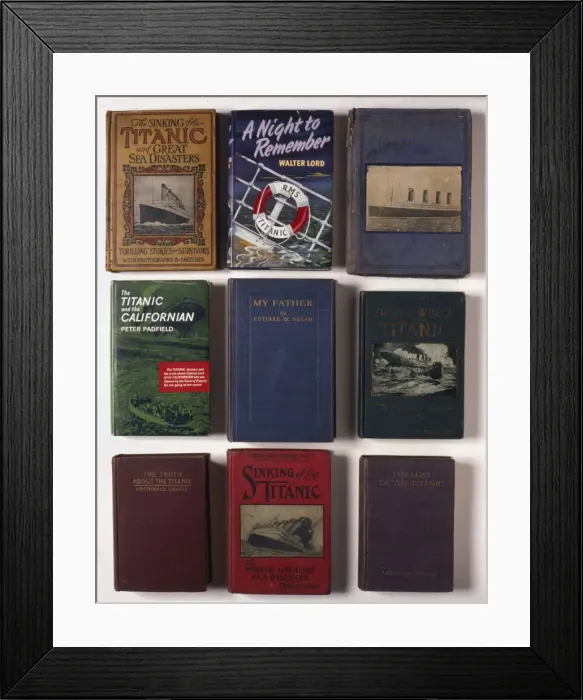 Framed Print : Titanic book covers Framed Print : Titanic book covers