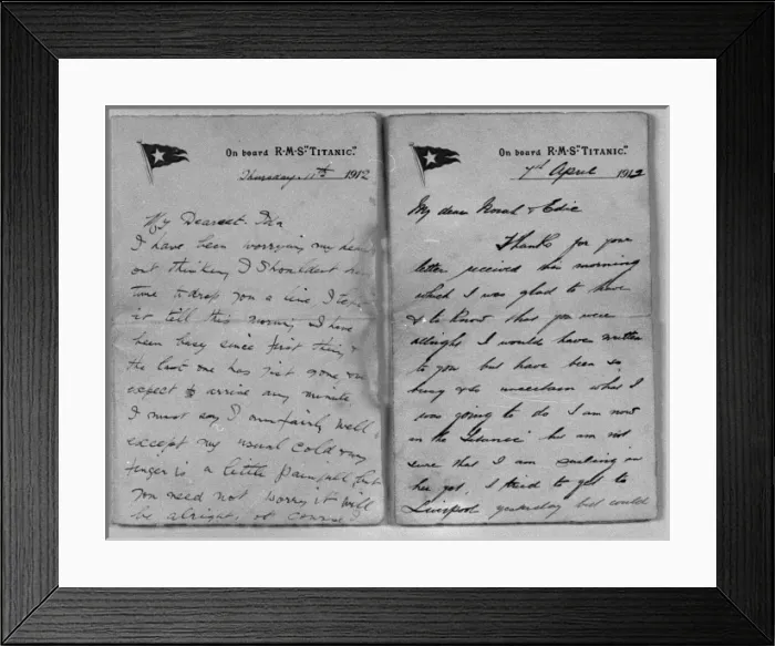 Framed Print : Letters from the Titanic Framed Print : Letters from the Titanic