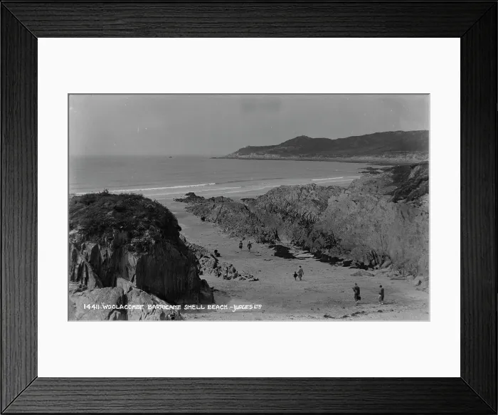 Framed Print : Woolacombe Barricade Shell Beach Framed Print : Woolacombe Barricade Shell Beach