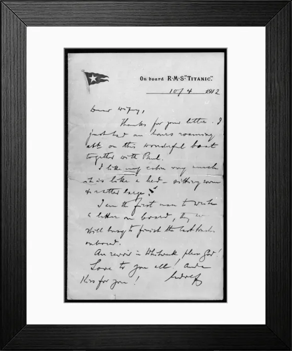 Framed Print : Letter from the Titanic Framed Print : Letter from the Titanic