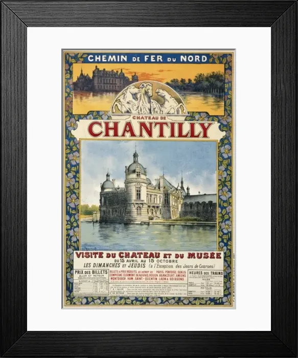 Framed Print : French rail poster - Chateau de Chantilly Framed Print : French rail poster - Chateau de Chantilly