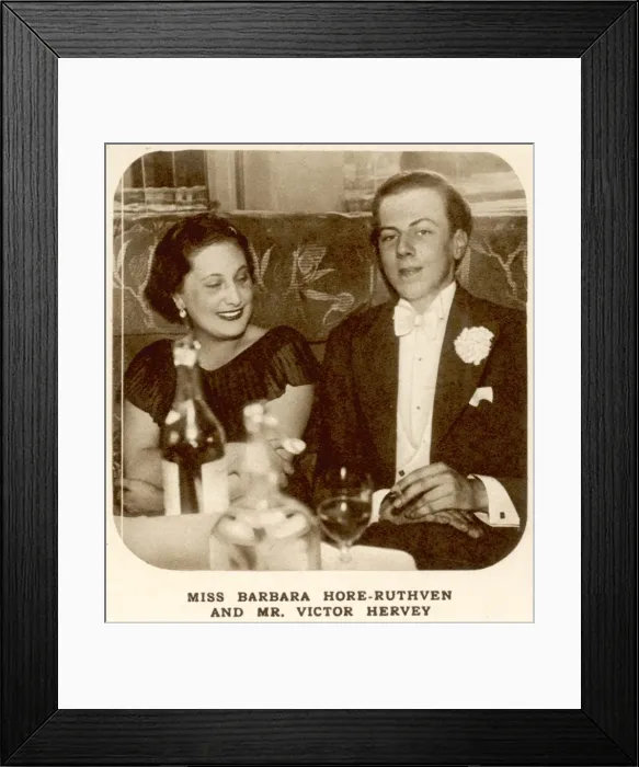 Framed Print : Miss Barbara Hore-Ruthven and Mr Victor Hervey Framed Print : Miss Barbara Hore-Ruthven and Mr Victor Hervey